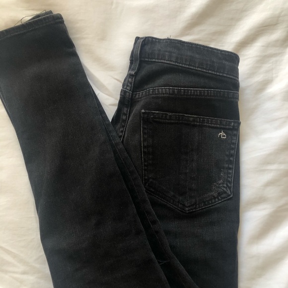 Rag/Bone Vintage Dark Grey Distressed Skinny Jean - Picture 2 of 3